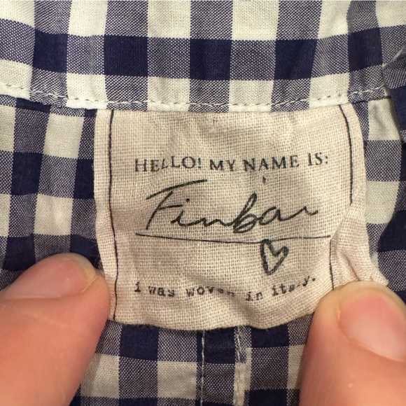 Frank & Eileen Men’s Finbar Blue White Gingham Check Button Down Size Large - Picture 2 of 9